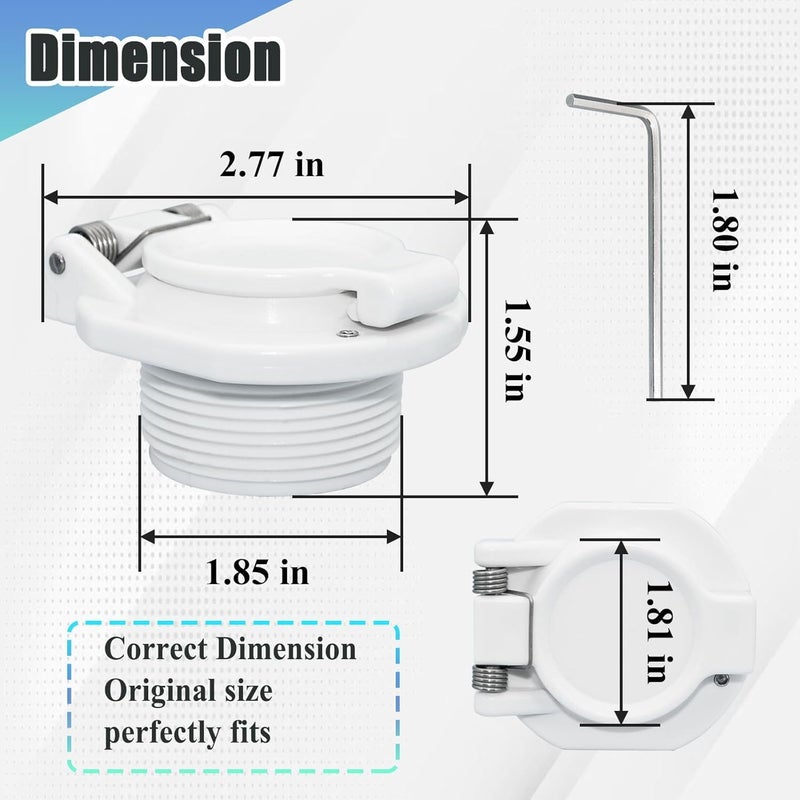 Ebrmeiwo 2 Pcs W400BWHP Vacuum Safety Lock, Swimming Pool Wall Accessory Replacement, for Pool Suction Cleaners - Image 4